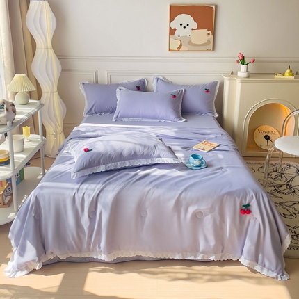 91家纺网 家纺一手货源 找家纺 （总）麦朵家居 2023新款花边款夏被四件套