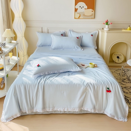 91家纺网 家纺一手货源 找家纺 （总）麦朵家居 2023新款花边款夏被四件套