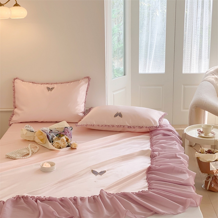 91家纺网 家纺一手货源 找家纺 MIU缪家居 2023款冰丝凉席 紫藤 粉色