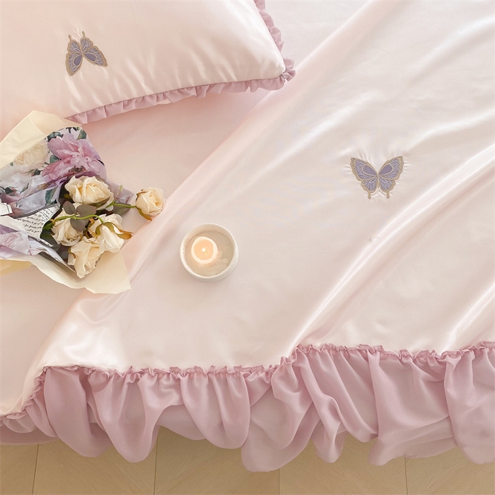 91家纺网 家纺一手货源 找家纺 MIU缪家居 2023款冰丝凉席 紫藤 粉色