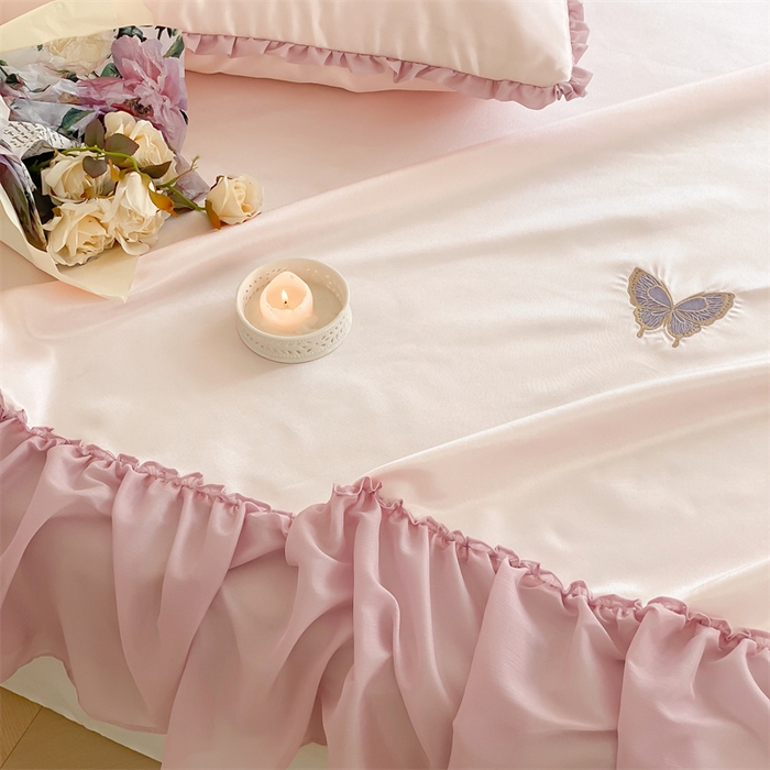 91家纺网 家纺一手货源 找家纺 MIU缪家居 2023款冰丝凉席 紫藤 粉色