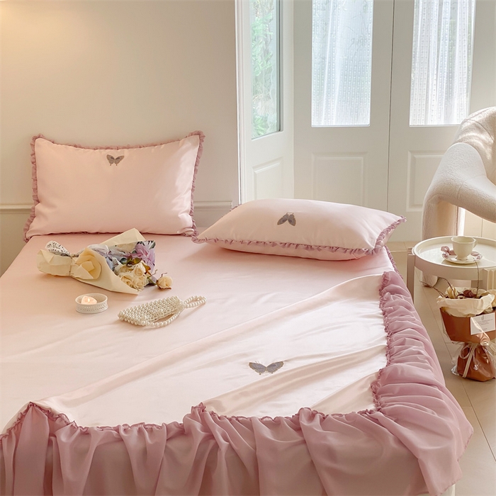 91家纺网 家纺一手货源 找家纺 MIU缪家居 2023款冰丝凉席 紫藤 粉色