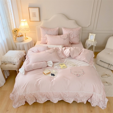 MIU缪家居 2023新款100支四件套露娜Luna 白桃粉