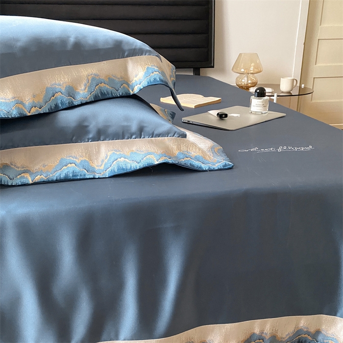 91家纺网 家纺一手货源 找家纺 MIU缪家居 2023款珍珠丝凉席 《雅》系列 深蓝