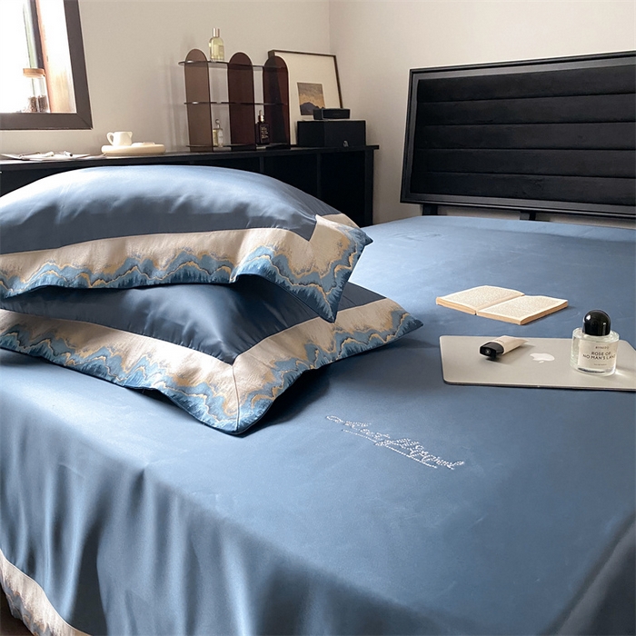 91家纺网 家纺一手货源 找家纺 MIU缪家居 2023款珍珠丝凉席 《雅》系列 深蓝