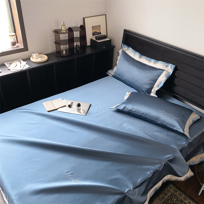 91家纺网 家纺一手货源 找家纺 MIU缪家居 2023款珍珠丝凉席 《雅》系列 深蓝