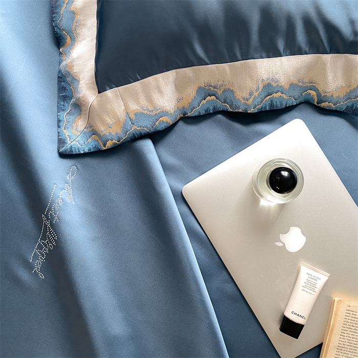 91家纺网 家纺一手货源 找家纺 MIU缪家居 2023款珍珠丝凉席 《雅》系列 深蓝