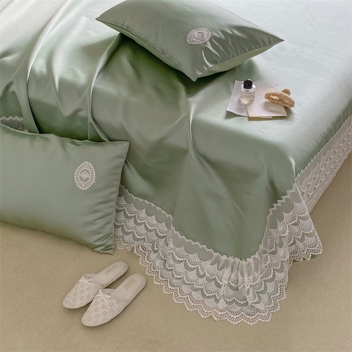 91家纺网 家纺一手货源 找家纺 MIU缪家居 2023款珍珠丝凉席  爱丽丝 （实拍） 豆绿