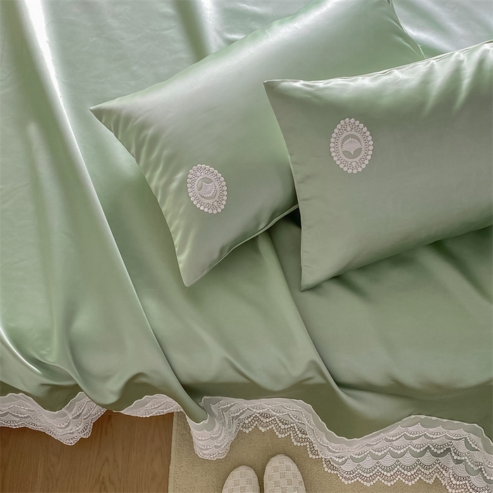 91家纺网 家纺一手货源 找家纺 MIU缪家居 2023款珍珠丝凉席  爱丽丝 （实拍） 豆绿