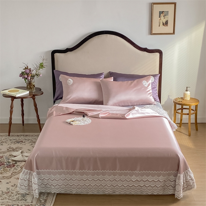 91家纺网 家纺一手货源 找家纺 MIU缪家居 2023款珍珠丝凉席  爱丽丝 （实拍） 樱花粉