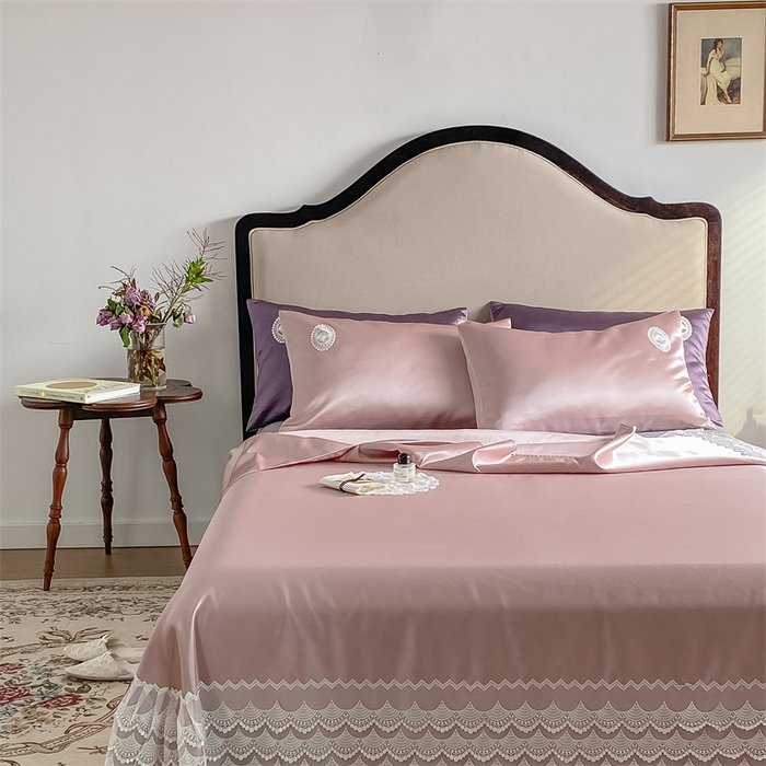 91家纺网 家纺一手货源 找家纺 MIU缪家居 2023款珍珠丝凉席  爱丽丝 （实拍） 樱花粉