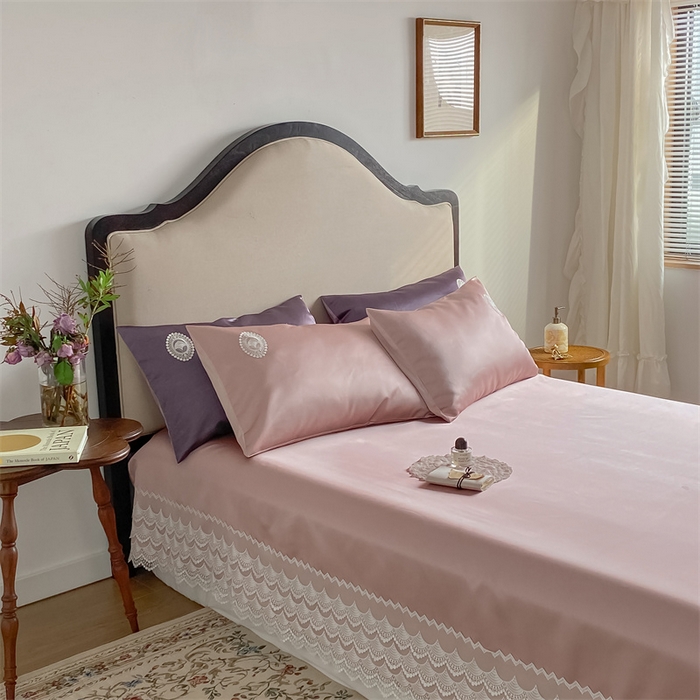 91家纺网 家纺一手货源 找家纺 MIU缪家居 2023款珍珠丝凉席  爱丽丝 （实拍） 樱花粉