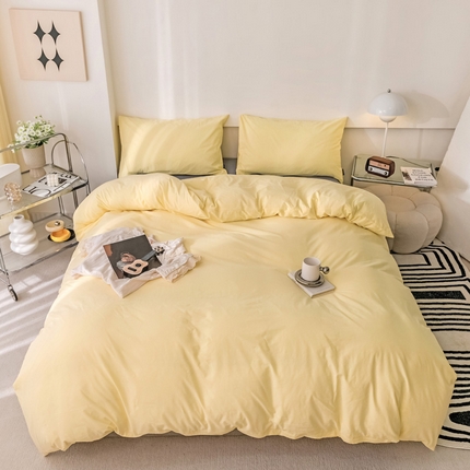 91家纺网 家纺一手货源 找家纺 （总）静家居 202440s全棉斜纹水洗棉四件套纯色风格1