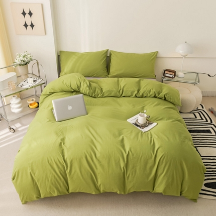 91家纺网 家纺一手货源 找家纺 （总）静家居 202440s全棉斜纹水洗棉四件套纯色风格1