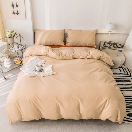 91家纺网 家纺一手货源 找家纺 （总）静家居 202440s全棉斜纹水洗棉四件套纯色风格1