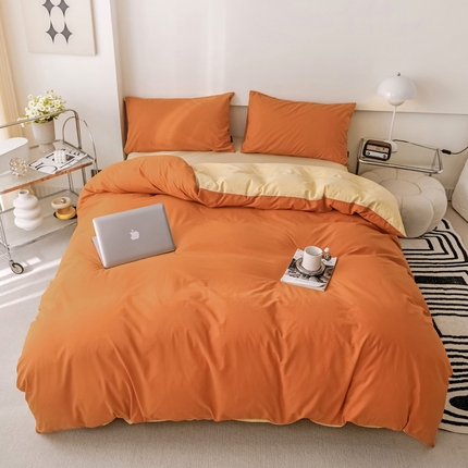 91家纺网 家纺一手货源 找家纺 （总）静家居 202440s全棉斜纹水洗棉四件套纯色风格1