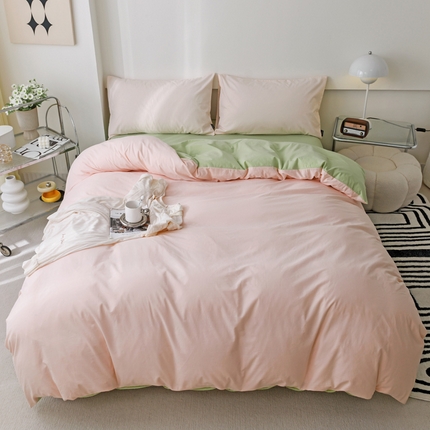 91家纺网 家纺一手货源 找家纺 （总）静家居 202440s全棉斜纹水洗棉四件套纯色风格1