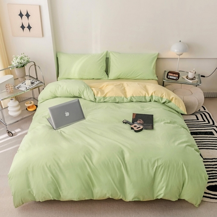 91家纺网 家纺一手货源 找家纺 （总）静家居 202440s全棉斜纹水洗棉四件套纯色风格1