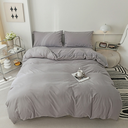 91家纺网 家纺一手货源 找家纺 （总）静家居 202440s全棉斜纹水洗棉四件套纯色风格1