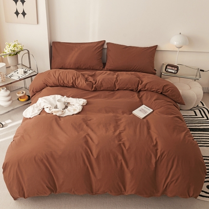 91家纺网 家纺一手货源 找家纺 （总）静家居 202440s全棉斜纹水洗棉四件套纯色风格1