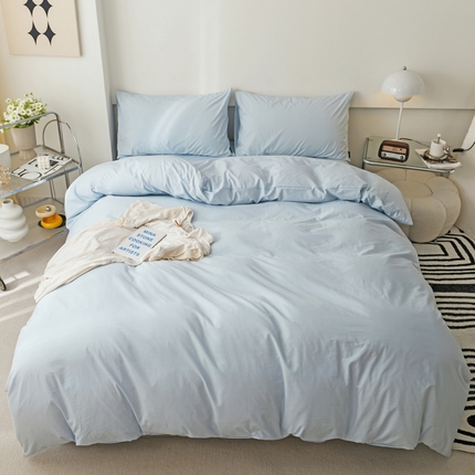 91家纺网 家纺一手货源 找家纺 （总）静家居 202440s全棉斜纹水洗棉四件套纯色风格1