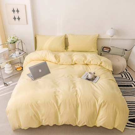 91家纺网 家纺一手货源 找家纺 （总）静家居 202440s全棉斜纹水洗棉四件套纯色风格1