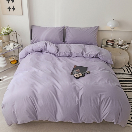 91家纺网 家纺一手货源 找家纺 （总）静家居 202440s全棉斜纹水洗棉四件套纯色风格1