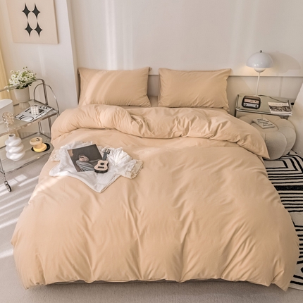 91家纺网 家纺一手货源 找家纺 （总）静家居 202440s全棉斜纹水洗棉四件套纯色风格1