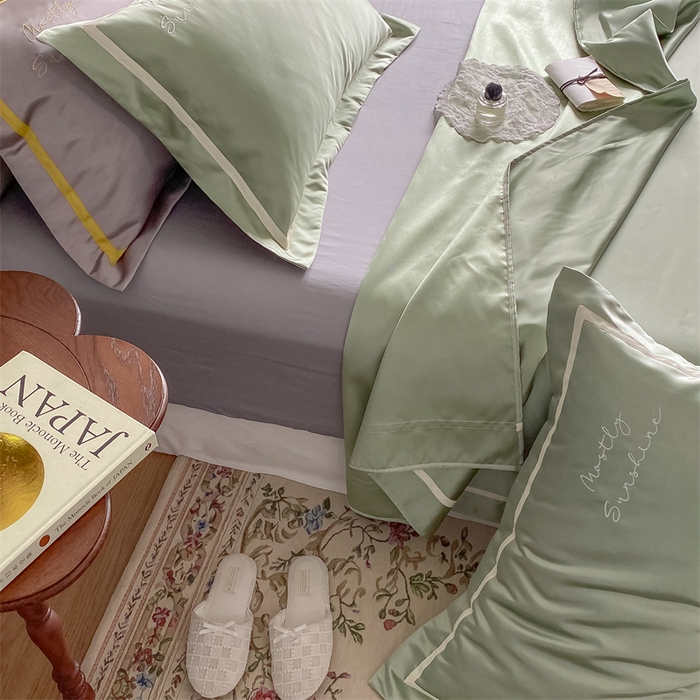 91家纺网 家纺一手货源 找家纺 MIU缪家居 2023款珍珠丝凉席 简爱（实拍） 豆绿