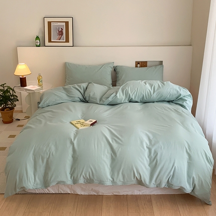 91家纺网 家纺一手货源 找家纺 （总）静家居 202440s全棉斜纹水洗棉四件套纯色风格2