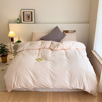 91家纺网 家纺一手货源 找家纺 （总）静家居 202440s全棉斜纹水洗棉四件套纯色风格2