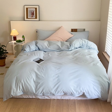 91家纺网 家纺一手货源 找家纺 （总）静家居 202440s全棉斜纹水洗棉四件套纯色风格2