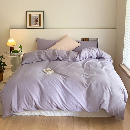 91家纺网 家纺一手货源 找家纺 （总）静家居 202440s全棉斜纹水洗棉四件套纯色风格2