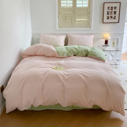 91家纺网 家纺一手货源 找家纺 （总）静家居 202440s全棉斜纹水洗棉四件套纯色风格2