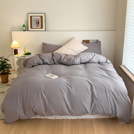 91家纺网 家纺一手货源 找家纺 （总）静家居 202440s全棉斜纹水洗棉四件套纯色风格2