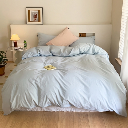 91家纺网 家纺一手货源 找家纺 （总）静家居 202440s全棉斜纹水洗棉四件套纯色风格2