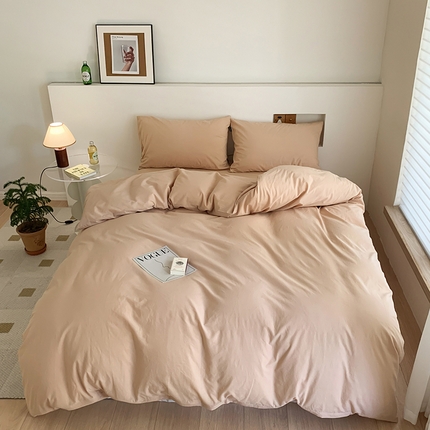 91家纺网 家纺一手货源 找家纺 （总）静家居 202440s全棉斜纹水洗棉四件套纯色风格2