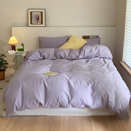 91家纺网 家纺一手货源 找家纺 （总）静家居 202440s全棉斜纹水洗棉四件套纯色风格2