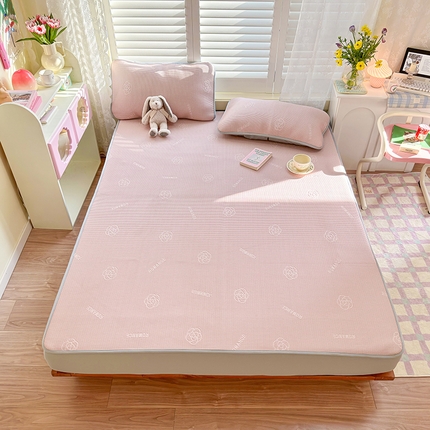 91家纺网 家纺一手货源 找家纺 琪格格2023款提花小冰豆全包床笠凉席 提花小冰豆 -邂逅粉