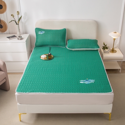 寐居2023山水画凉感丝乳胶凉席  山水画-孔雀绿