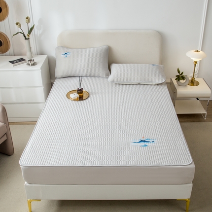 寐居2023山水画凉感丝乳胶凉席  山水画-浅灰