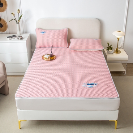 寐居2023山水画凉感丝乳胶凉席  山水画-深粉