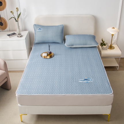 寐居2023山水画凉感丝乳胶凉席  山水画-蓝灰