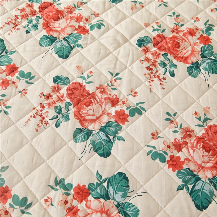 91家纺网 家纺一手货源 找家纺 十个点 2024新款全棉印花夹棉韩版蕾丝床裙三件套  温馨花语-夹棉