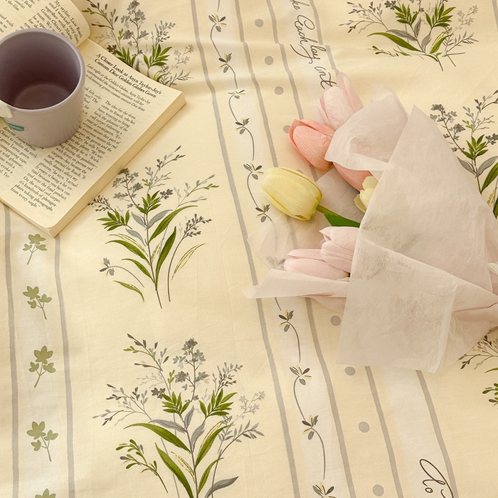 91家纺网 家纺一手货源 找家纺 昔可2023新款3月春日全棉四件套 春日絮曲