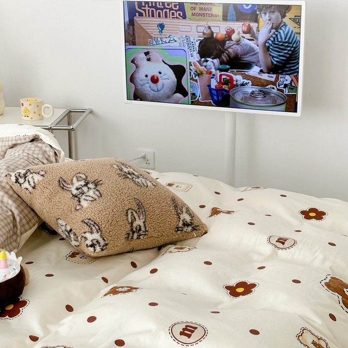 91家纺网 家纺一手货源 找家纺 昔可2023新款3月春日全棉四件套 豆豆小熊