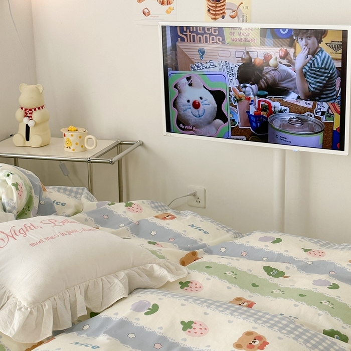 91家纺网 家纺一手货源 找家纺 昔可2023新款3月春日全棉四件套 小树熊