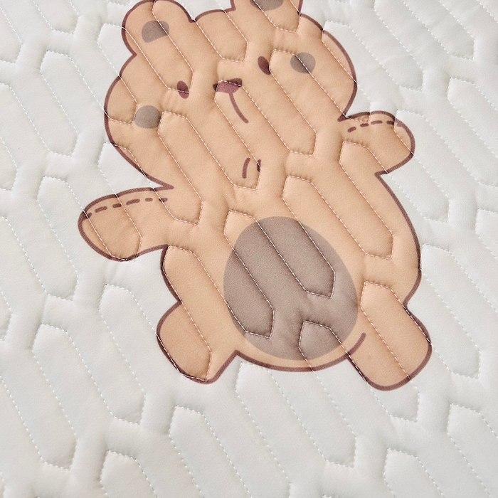 91家纺网 家纺一手货源 找家纺 小虾米 2023新款乳胶凉席床笠 爱心熊