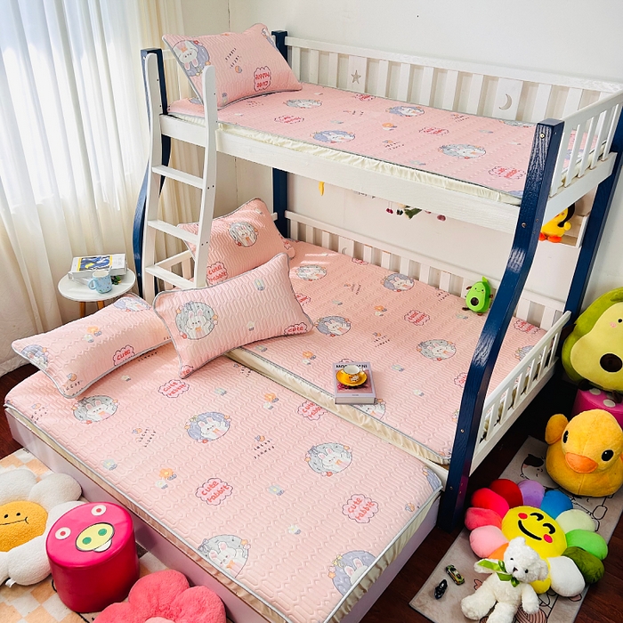 91家纺网 家纺一手货源 找家纺 小虾米 2023新款乳胶凉席床笠 么么小兔