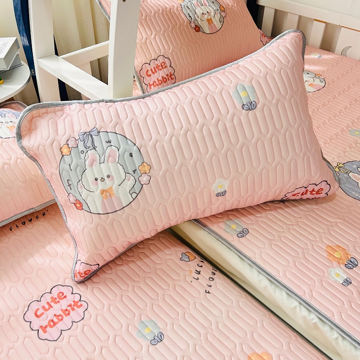 91家纺网 家纺一手货源 找家纺 小虾米 2023新款乳胶凉席床笠 么么小兔